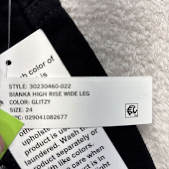 Sam Edelman Bianka Black Sequin Jeans Womens 24 High Rise Vintage Wide Leg New - Picture 9 of 15